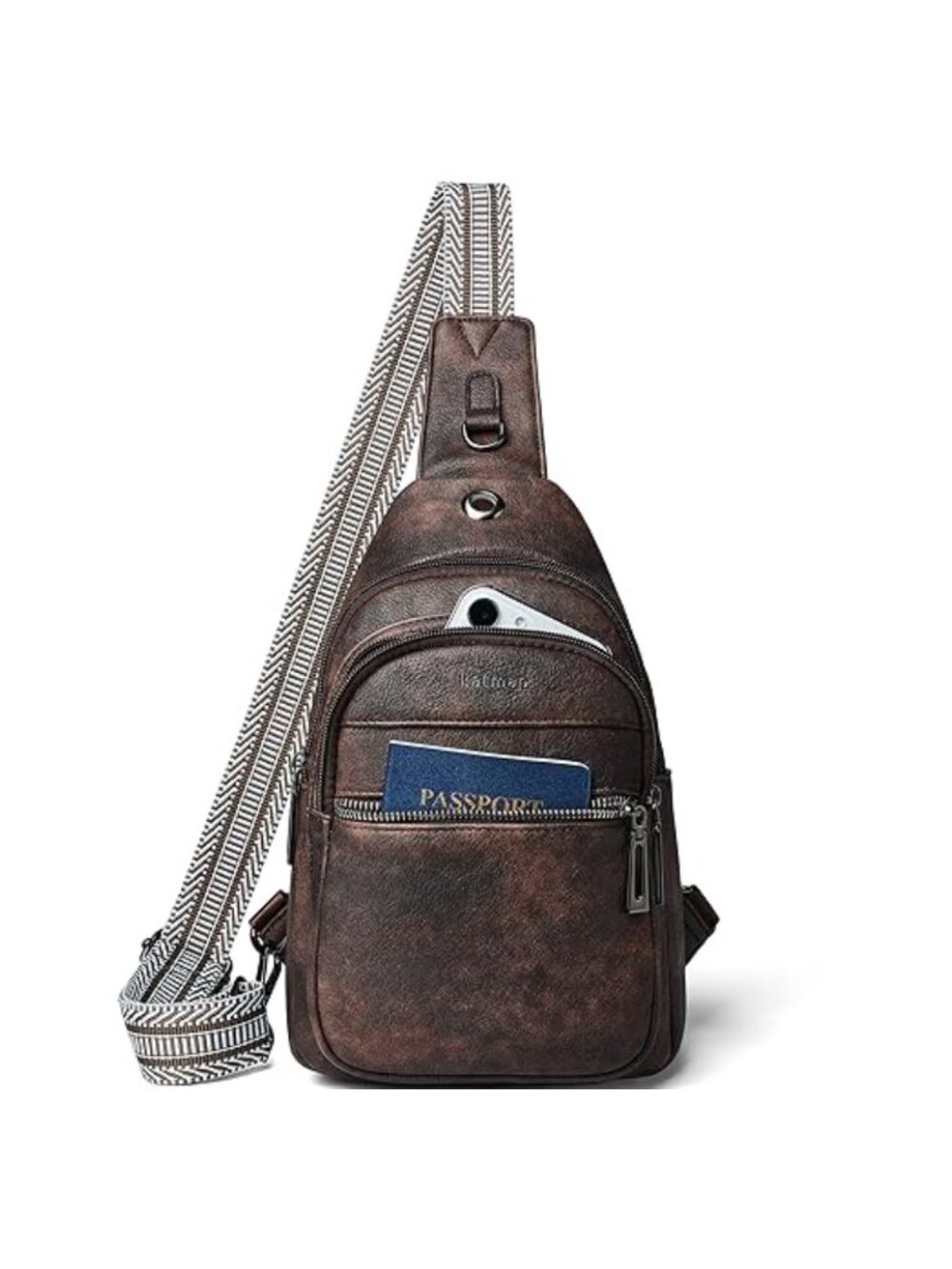 Faux Leather Sling Bag Crossbody Shoulder Tote Backpack Travel Purse